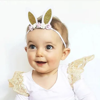 

Easter day New bunny flower headband Colorfull sparkle holiday hairband Baby new cute fashion hair accessory CH19004