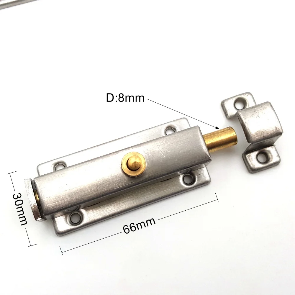 1 шт. 4 дюйма Нержавеющая сталь Матовый автоматический пружинный Чистый медный сердечник дверная защелка раздвижной замок болт Засов Скоба ворота замок безопасности