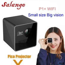 Salange P1 Plus Portable Projetor,DLP Smart WiFi Proyector,Support Miracast DLNA Airplay,Built-in Battery Pico Projector