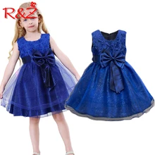 R& Z/Коллекция года, новое летнее платье принцессы с цветочным узором для девочек балетное платье нарядное платье на свадьбу и день рождения детская одежда
