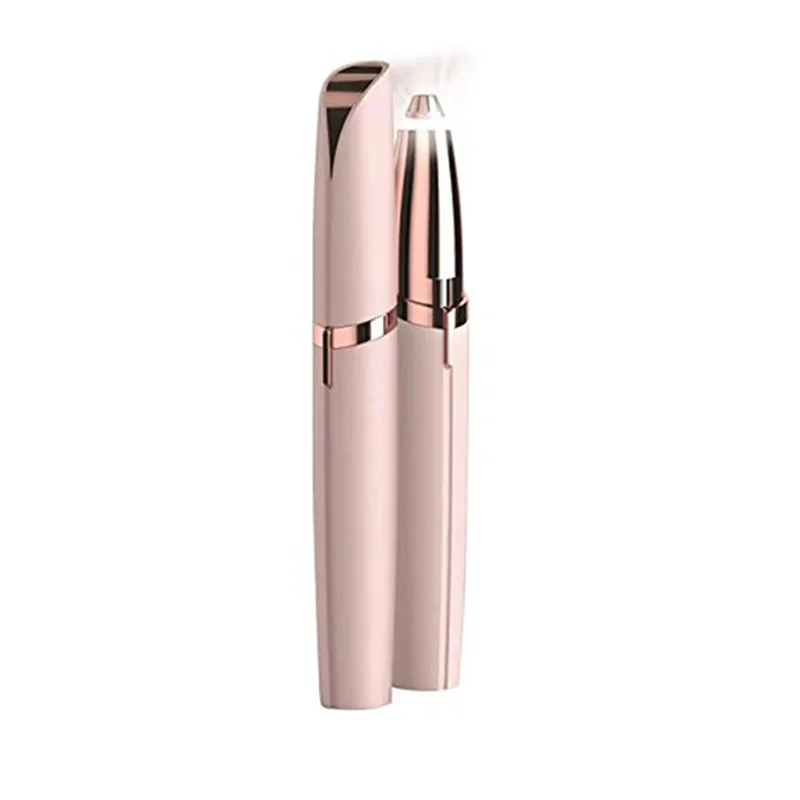 Dropshipping Hot Sale Mini Electric Eyebrow Trimmer Lipstick Brows Pen Hair Remover Painless Eye brow Razor Epilator with LED