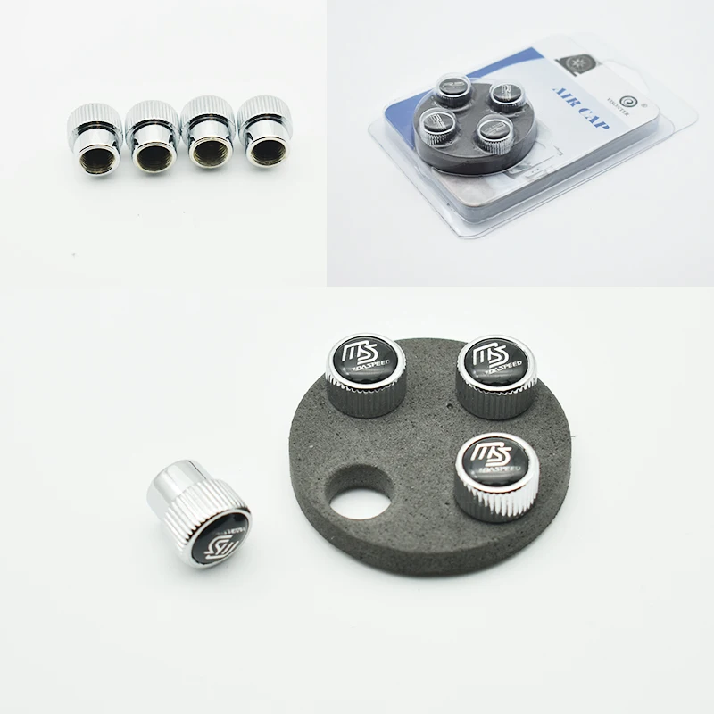

1 set Top Quality Chrome car wheel valve stem cap auto metal For MS