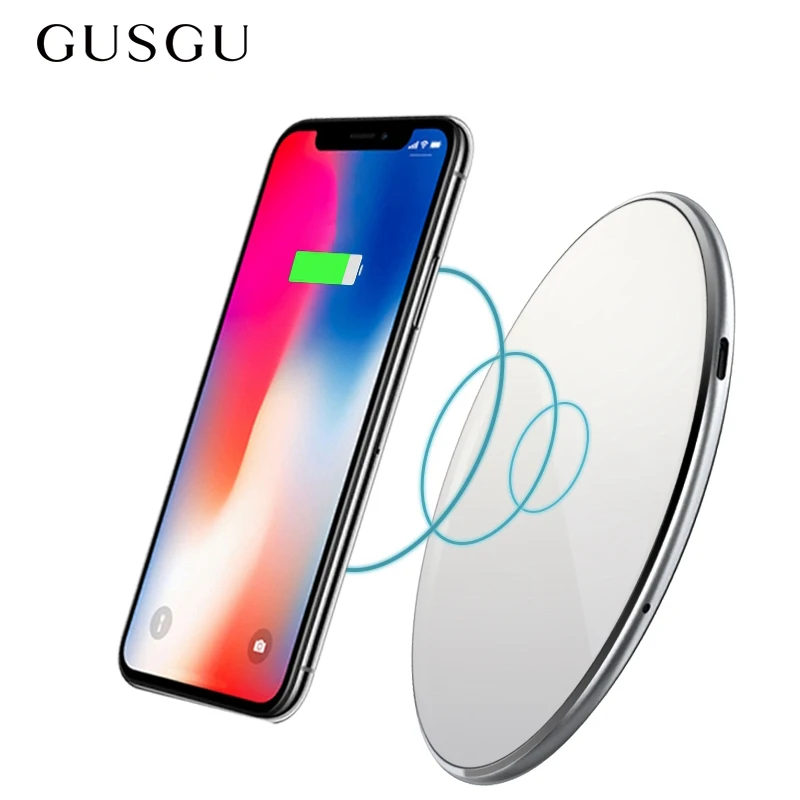 

GUSGU Wireless Charger 7.5W Wireless Charging for iPhone X 8/8 Plus, 10W Fast Wireless Charging for Samsung Galaxy S9/S9 Plus/S8