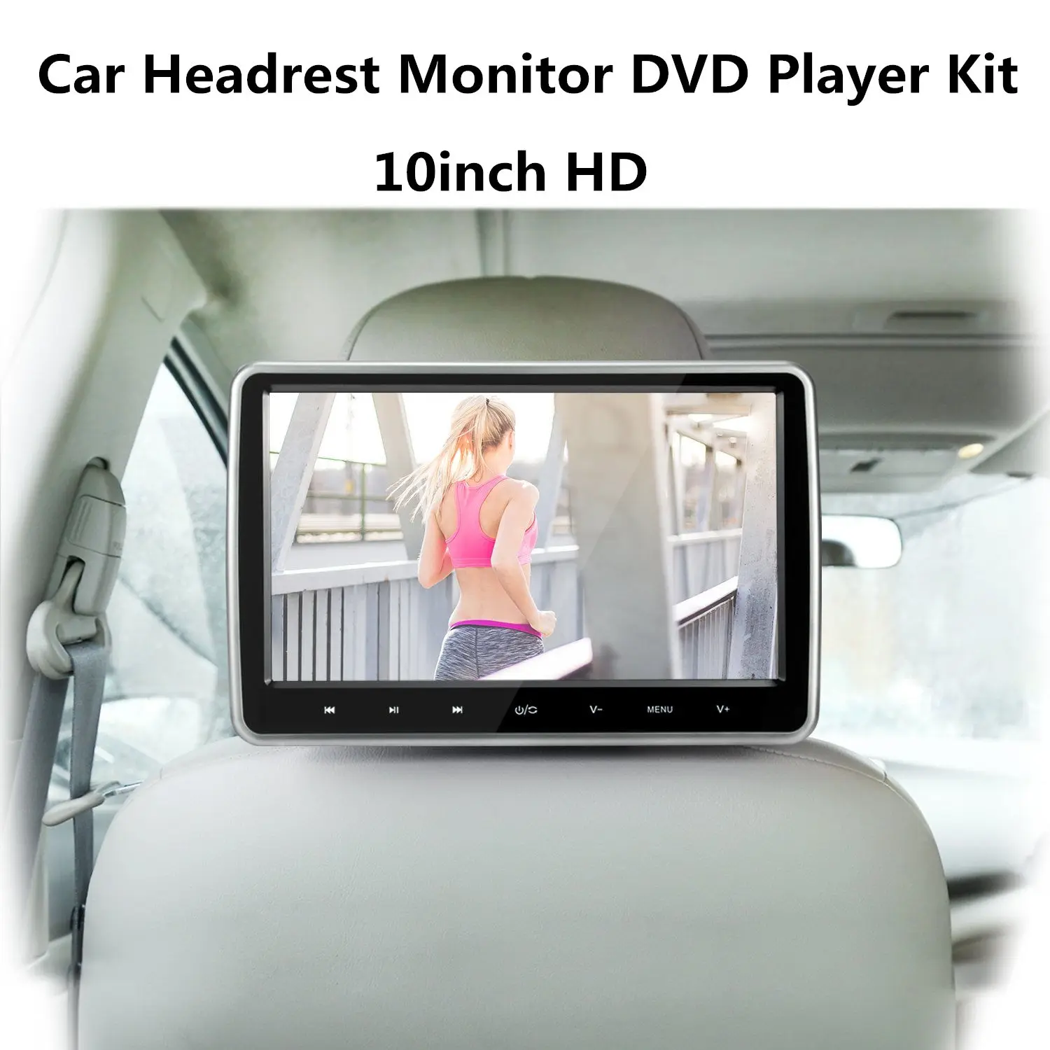 10.1'' HD Car Headrest Monitor DVD Player Kit USB