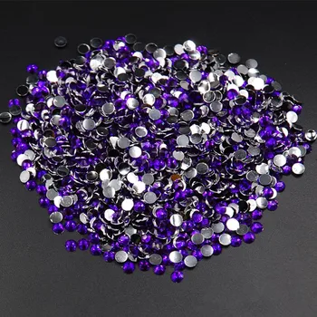 

2018 New deals 5000pcs/lot 4mm Violet Color 3D glue on Flat Back Nail Art Non Hotfix Rhinestones Glitter Gems Jewelry Beads