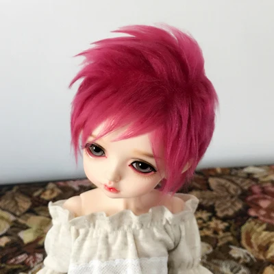 1/3 1/4 1/6 8 10 12 bylthe yosd SD AOD DOD BJD парик MSD Dollfie furwig игрушки куклы woolwig на высоком каблуке 11 см, на высоком каблуке 12 см 18 19cm22cm23cm24cm fw000 - Цвет: wine red