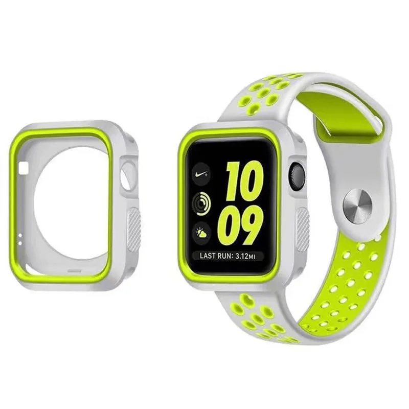 For Apple Watch Case 38mm 42mm Shock-proof Silicone Case Full Body Protective Bumper Cover for iWatch Series 3 Series 2 Series 1