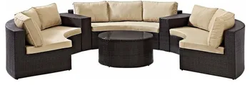 

Best Selling 6 Piece Outdoor Wicker Seating Set With Sand Cushions