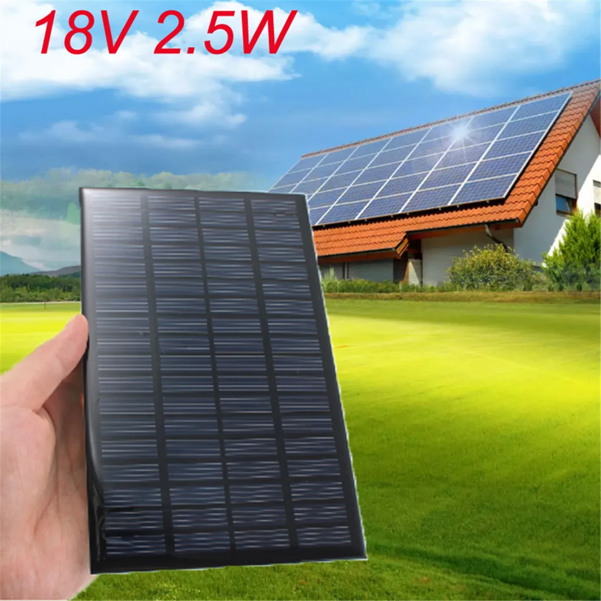 

18V 2.5W 135mA Universal Epoxy Solar Panels Mini Solar Cells Polycrystalline Silicon DIY Battery Power Charge Module