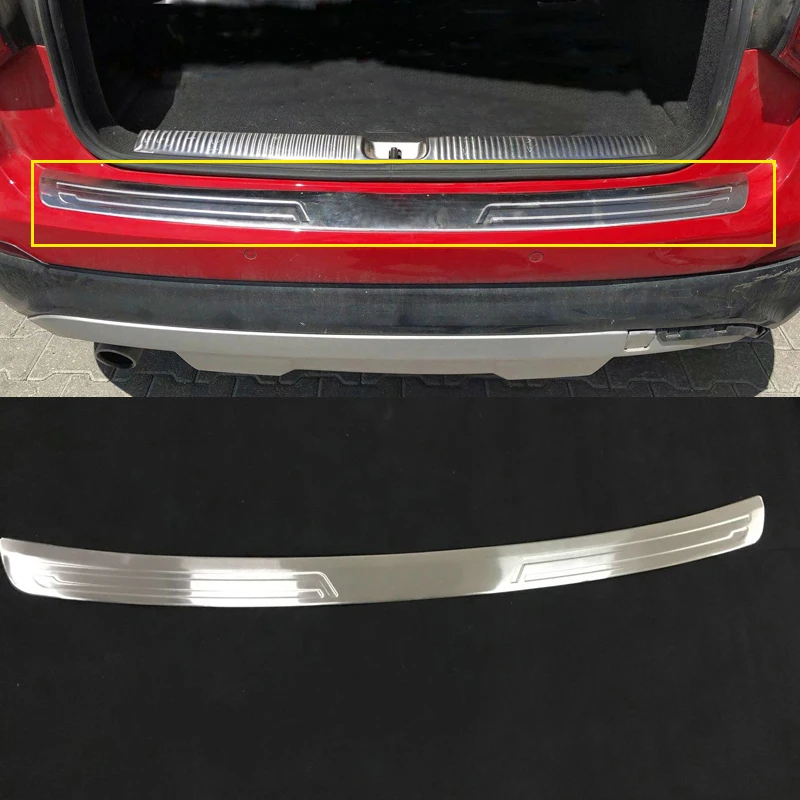 Interior Rear Tail Bumper Sill Protector Cover Trim Steel For Audi A4 B9 8W 2017