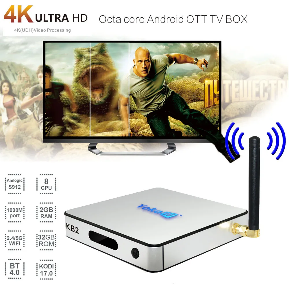 

HIPERDEAL KB2 Android6.0 Smart TV Box WIFI BT4.0 Amlogic S912 Octa Core Dual Media Player Home Theater SY18