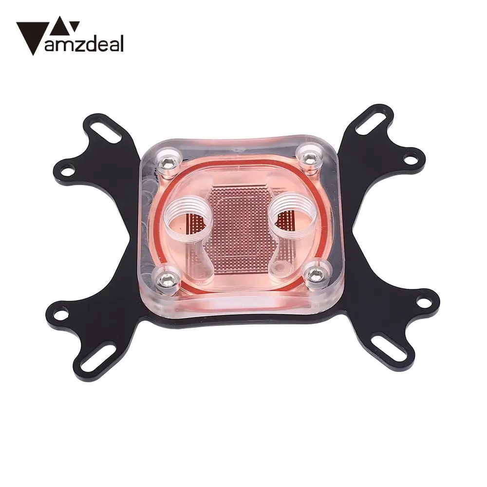 

amzdeal CPU Water Cooling Block Arylic Transparent Waterblock For AMD/INTEL Supplies Computer CPU cooling water head