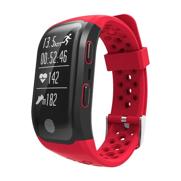 SENBONO S908 Bluetooth gps трекер Браслет IP68 Водонепроницаемый умный Браслет монитор сердечного ритма фитнес-трекер умный Браслет - Цвет: red