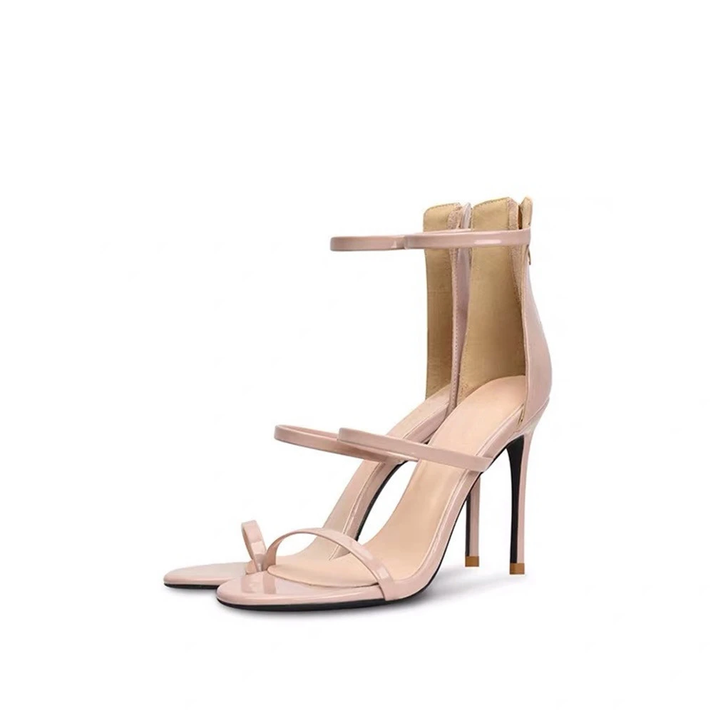 

Stkehidba New Women's High Heels Pumps Genuine Leather Straps Women's Sandals Thih Heels Sandals Women Ankle Strap Sandals 32-46