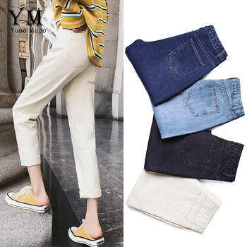 

YuooMuoo Vintage High Waist Jeans Pants Woman 2019 Korean Loose Mom Jeans Autumn Ankle Push Up Denim Jeans Trousers Ladies Jeans