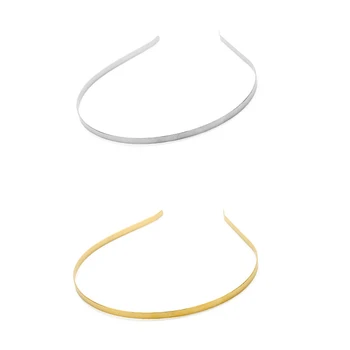 

1 Pack Gold Silver Tone Stainless Steel Plain Blank Flat Hair Band 3/5/6/7mm Headband Dull Silver/Black Hair Accessories Craft
