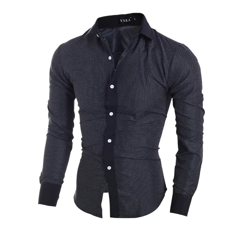 Low price sale UK style fashion design classic polka dots men's shirts