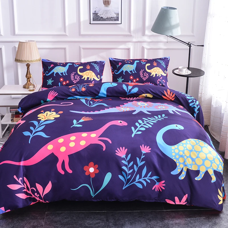 

Boniu 3D Cartoon Dinosaur Print Children Bedding Set Cute Soft Duvet Covers Pillowcases Twin Queen Comforter Bedding Sets