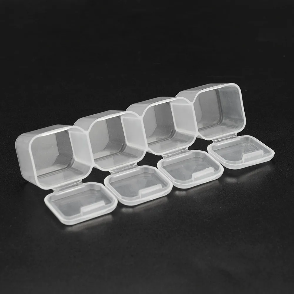 Мини Прозрачная пластиковая маленькая коробка для ювелирных изделий, беруши, коробка для хранения, чехол, контейнер из бисера, прозрачный органайзер, подарок, 10x2,3x2,4 см, коробка для хранения 1n7