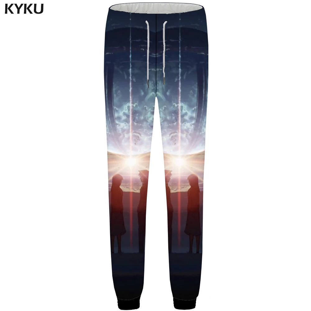 

KYKU Character Pants Men Black Space Sweatpants Joggers Character 3d Print Pants Fitness Hip Hop Mens Trousers Casual Style