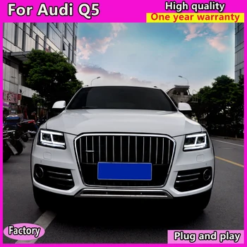 

Car Styling for Audi Q5 Headlights 2009-2012 2013-2018 Audi Q5 Auto LED Headlight DRL Lens Double Beam bi-LED lens car headlight