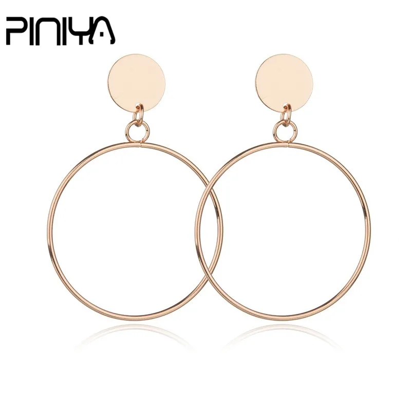 

2018 Hot Sale Big Smooth Circle Earrings Hoop Earrings Fashion Basketball Brincos Loop Earrings for Women Jewelry