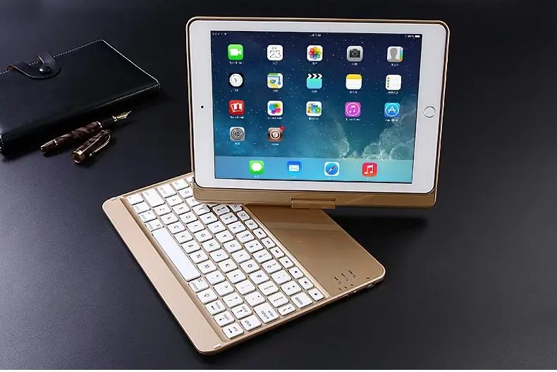

New Slim Wireless Bluetooth LED Backlit Funda For iPad Pro 9.7 Keyboard Case 360 Degree Protective Cover