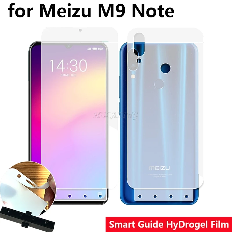 

Smart Guide Tool Soft AUTO Fixed Hydrogel Film Full Cover Screen Protector for Meizu Note 9 6.2" M9 Note Optional Front & Back