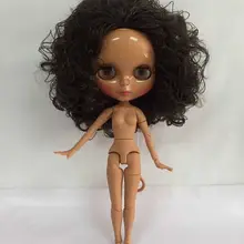 Цельная кукла без одежды Blyth кукла, черная кожа ksm 0017 Заводская кукла Модная Кукла подходит для DIY Изменить игрушка BJD для девочек