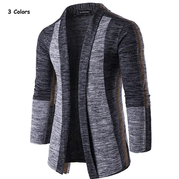 

Free shipping 2019 Autumn mens long sleeve knitted sweaters coats casual mens patchwork sweaters fashion slim mens clothing tops