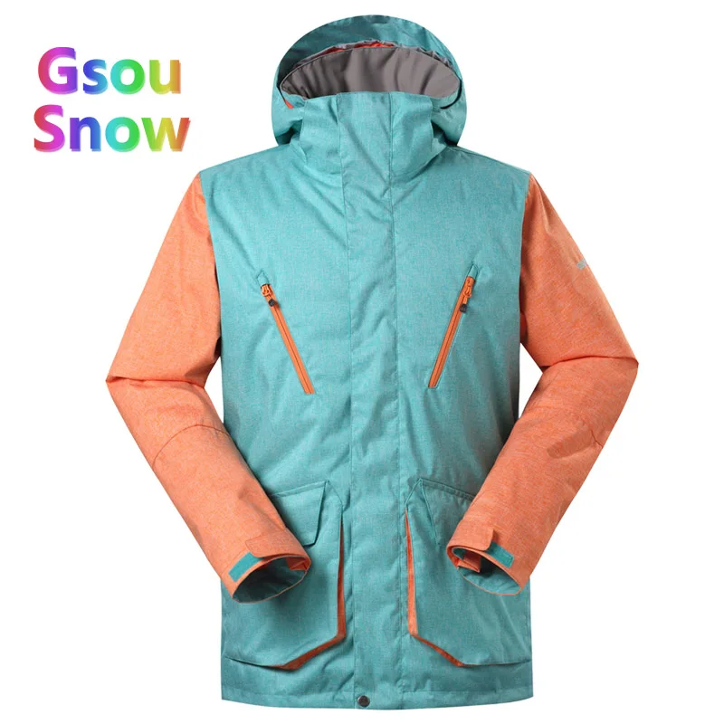 Gsou sonw Спорт на открытом воздухе Зимние Для мужчин решетки Сноубординг Теплее лыж Куртки camouflag Водонепроницаемый волновой точки Лыжный Спорт Костюмы - Цвет: 1501 1 Jacket