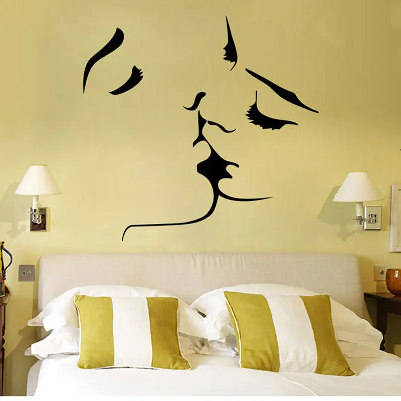 

Romantic Lover Kiss large wall stickers home decor living room bedroom huge size vinyl stickers wall art decal mural D208