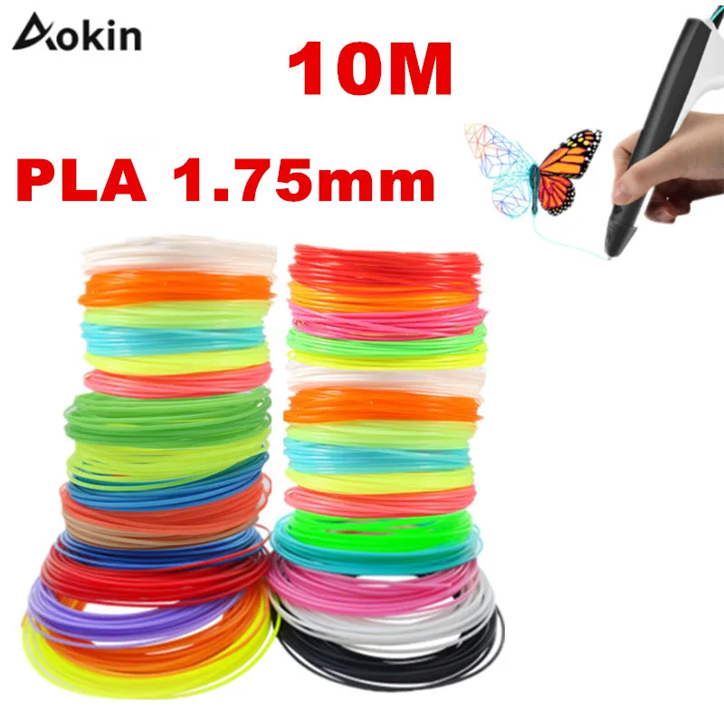 

10 Meter Black White Red PLA 1.75mm 3D Printer Filament Printing Materials Plastic For Extruder Pen Accessories Colorful Rainbow