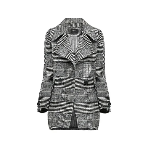 black gray KMETRAM, шерстяное пальто, женская куртка, весна, уличная одежда, тренчи и куртки, женская верхняя одежда, Casaco Feminino MY2587 - Цвет: black gray