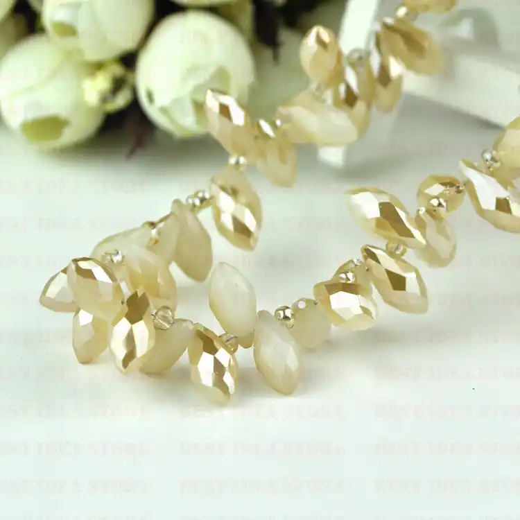 6x12mm 20Pcs Faceted Glass Teardrop Pendant Finding Jewelry Making Loose Beads#Q
