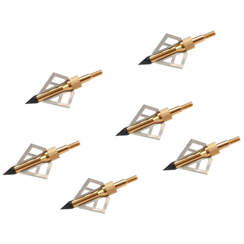 12pcs Archery Hunting Broadheads with 3 Blades Steel Arrow Heads for Crossbow Shooting | Спорт и развлечения