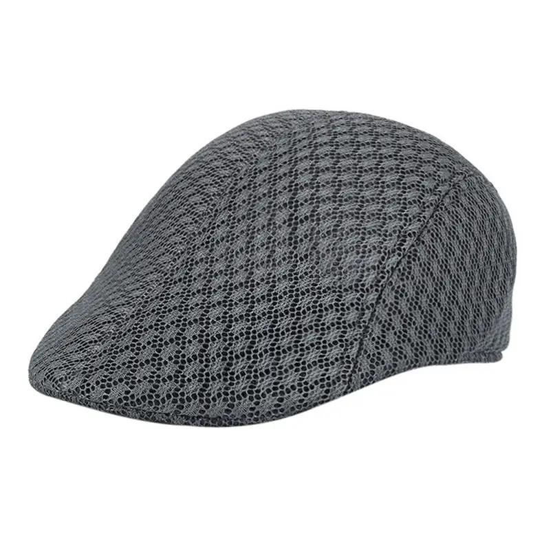 Men Caps 2018 Summer Hot Sale New Fashion Breathable Mesh Newsboy Hats Casual Beret Gentleman Caps FWhilesale And Freeship #J15 (4)