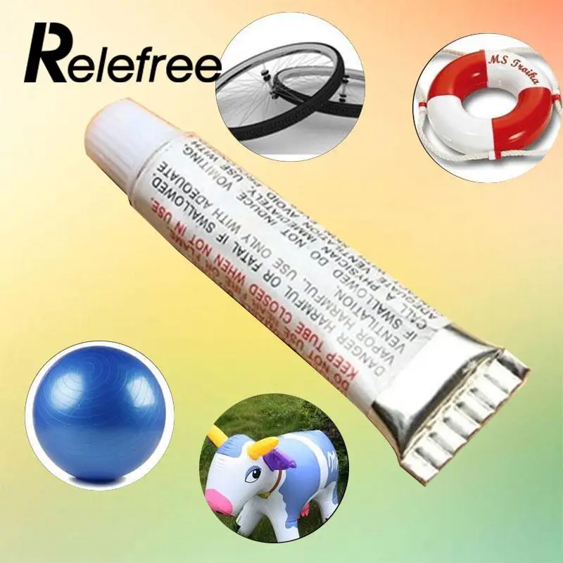 

Relefree PVC Adhesive Inflatable Repair Glue Tube Patch Kit For Toys Boat Swim Ring Pool Yoga ball stool chair