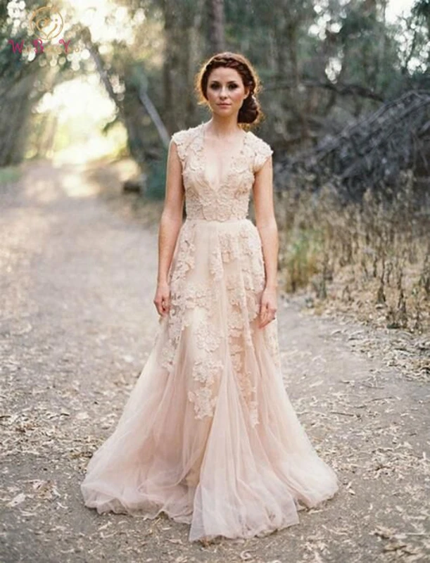 

Wedding Dress A Line 2019 Scoop Neck Lace Transparent Back Illusion Sleeveless Capped Custom Made A Line Vestidos Bridal Gown