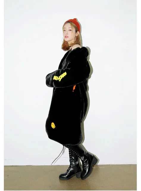 Korean Fashion Faux Fur Jacket | Faux Fur Coat Long Zadorin