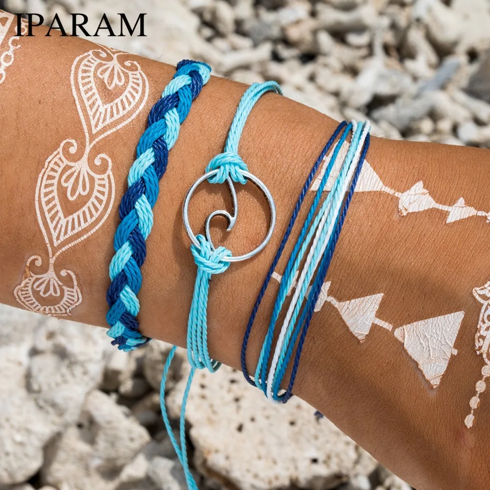 

3PCS/SET 2019 Handmade Colorful Cotton Rope Surfer Bracelets Popular Boho Handmade Charm Bracelets & Bangles For Women Men
