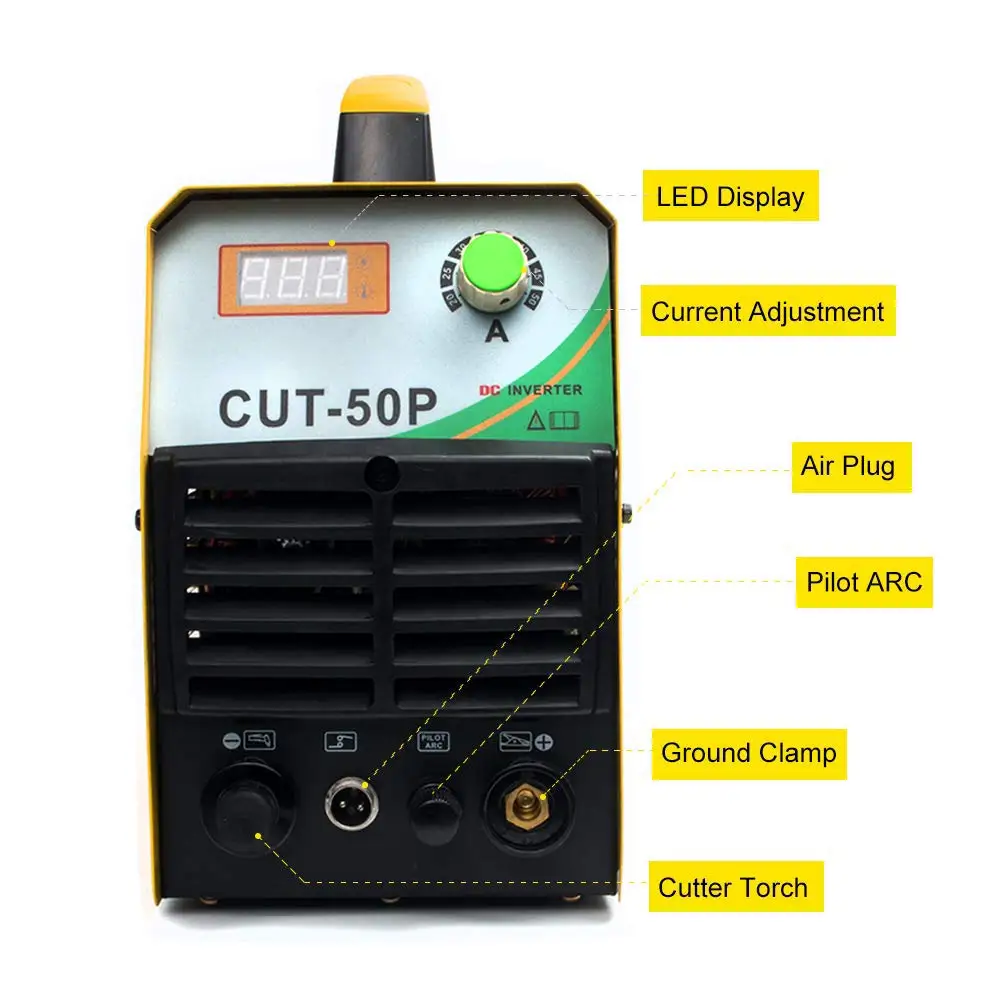 TOSENSE CUT50P плазменный резак несенсорный пилот дуги двойное напряжение 110/220 В 50AMP 1/2 ''чистый резак компактный металлический резак экран дисплей