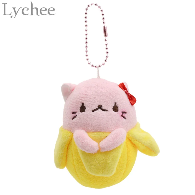 Личи 1 шт. милый плюшевый Bananya банан брелок с котом Рисунок Kawaii мягкая игрушка