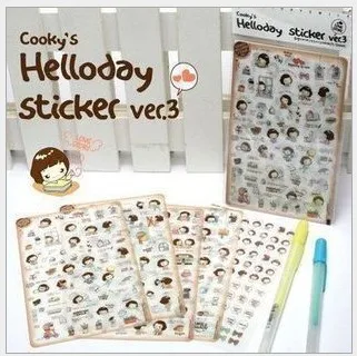 

5 pcs/bag DIY Cute Girl Sticker PVC Cooky's Helloday Stickers for Scrapbooking Decoration Photo Album Stationery