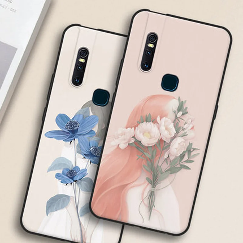 Чехол для vivo V15 роскошный мягкий ТПУ чехол с цветочным рисунком V 15 V1831T задняя