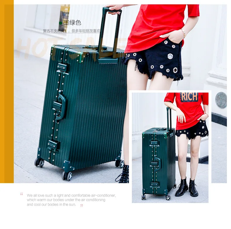 ZYJ Men Women Travel Trolley Luggages Hard Girls Aluminum Frame Alloy Business Rolling Airplane Luggage 20 24 29 Inch Suitcase (18)