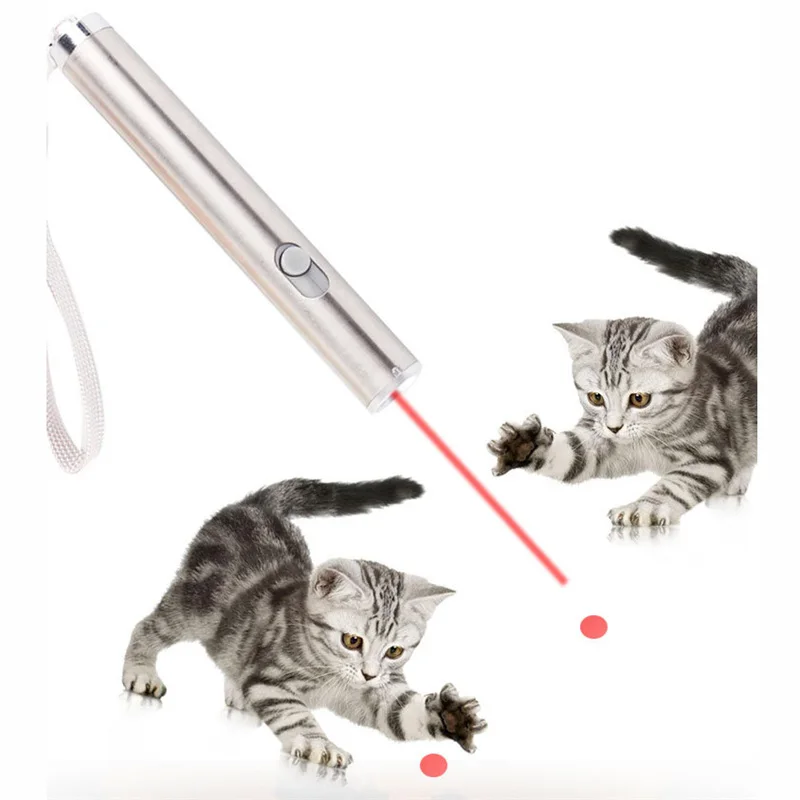 Kopen Huisdier LED Laser Speelgoed Laser Kat Speelgoed Stok 2 in 1 Rode Laser Pen LED Zaklamp Oefening Training Tool Interactieve tease Katten Staven