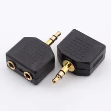 100pcs lot Jack 3 5mm Connector Plug Headset Couple Jack 3 5 One To Two Connector Adapter Tee Plug For Headphone Gold plated