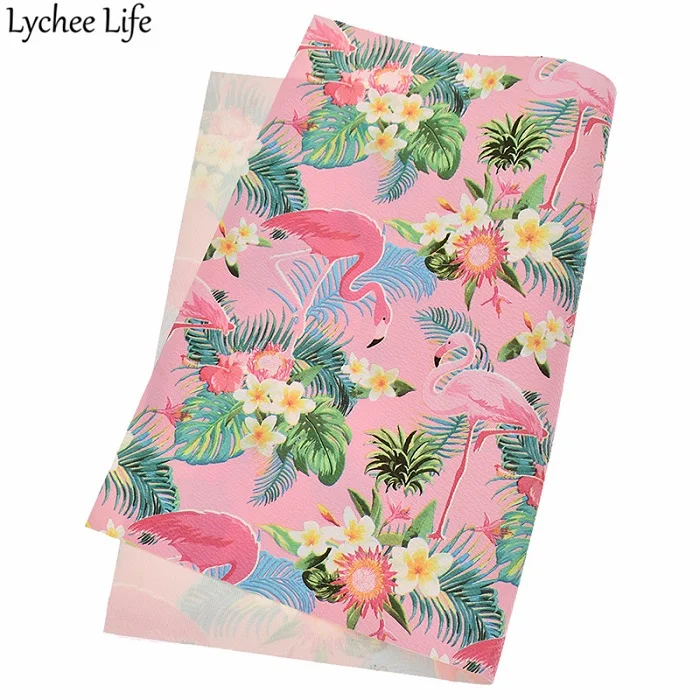 Lychee Life A4 Фламинго кожа ткань красочные ПВХ ткань DIY для пошива домашней одежды ткань аксессуары - Цвет: 2