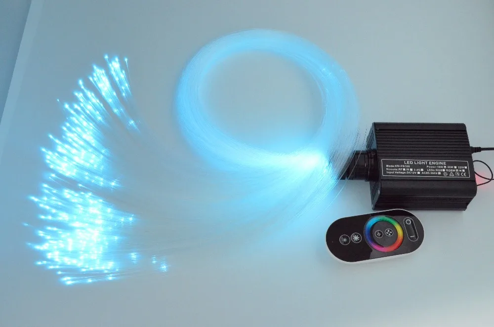 16W RGB RF touch LED light engine+150pcs 0.75mm 2M long end glow PMMA optical fiber kit | Освещение